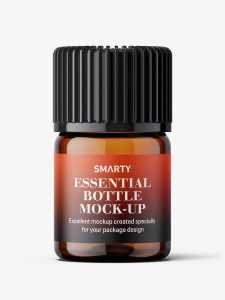 Small amber essential bottle mockup / 2ml