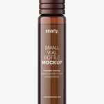 Small amber vial bottle mockup