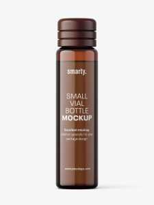 Small amber vial bottle mockup