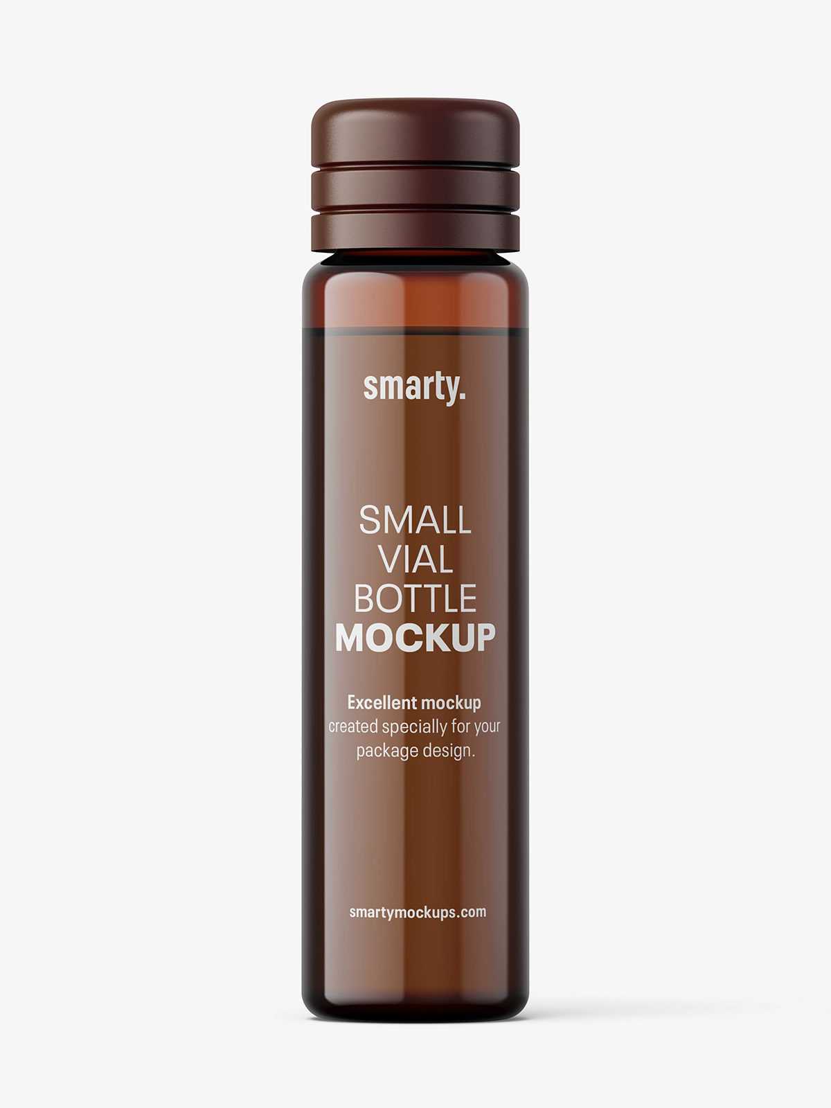 Small amber vial bottle mockup