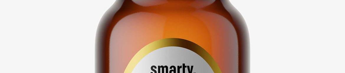 Small beer bottle mockup / brown