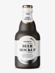 Small beer bottle mockup / matt