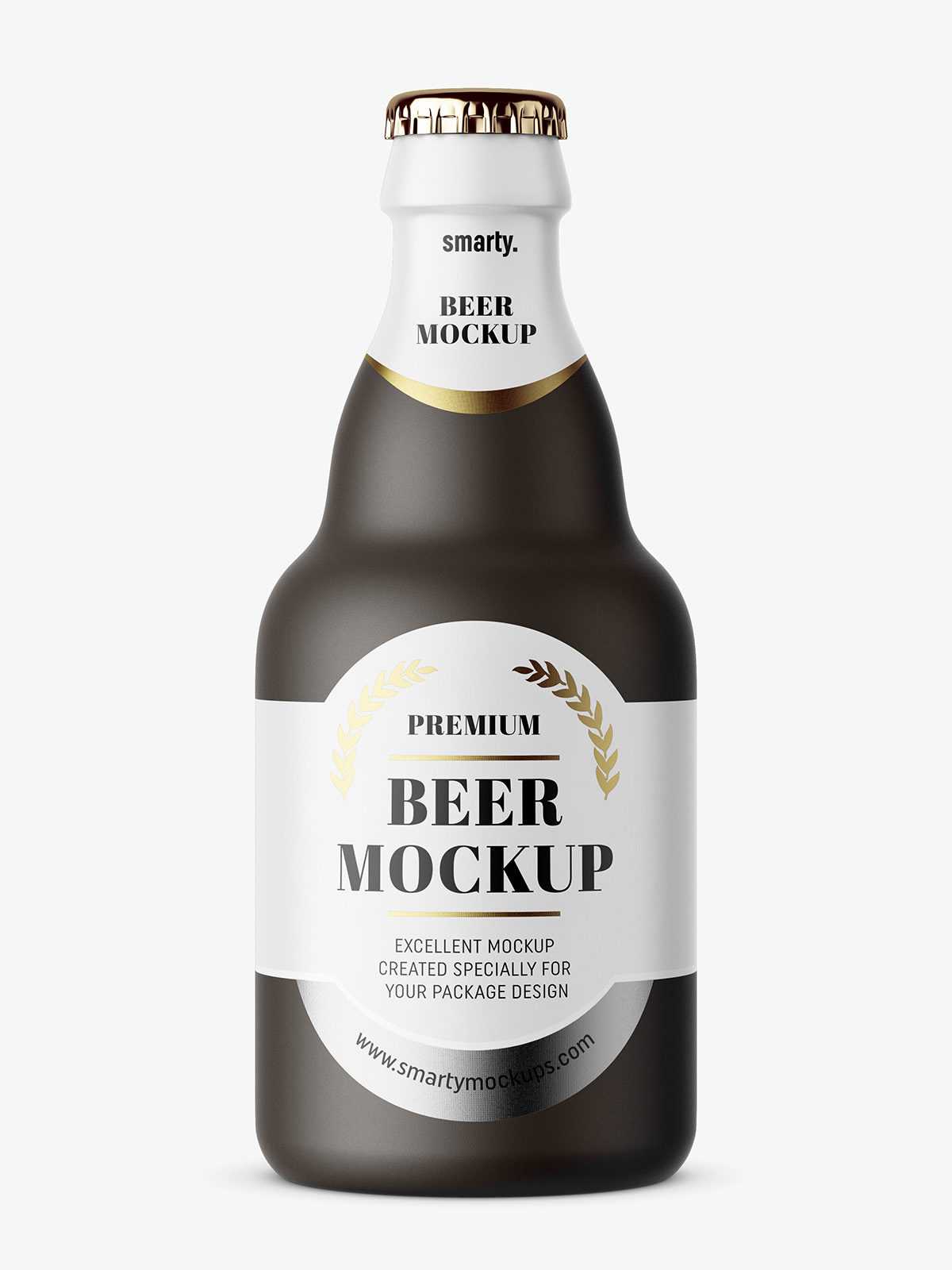 Small beer bottle mockup / matt