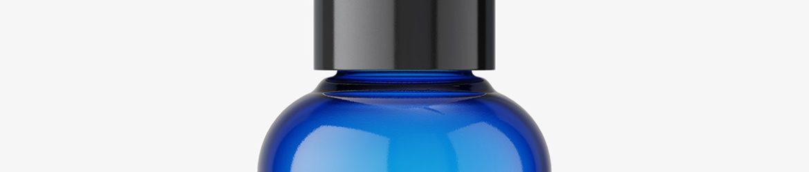 Small blue bottle with dispenser mockup