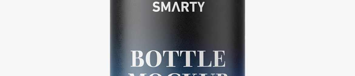 Small blue bottle with flip top mockup