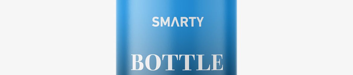Small blue bottle with screw cap mockup