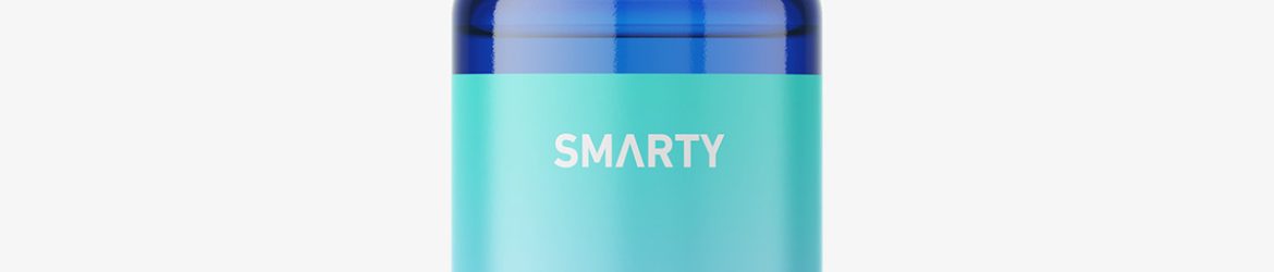 Small bottle mockup / blue