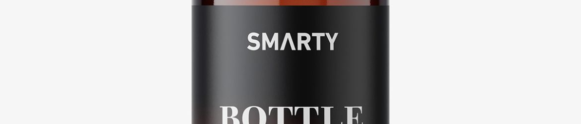 Small bottle with frosted cap / amber