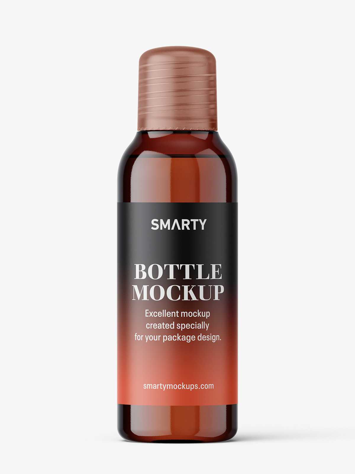 Small bottle with frosted cap / amber