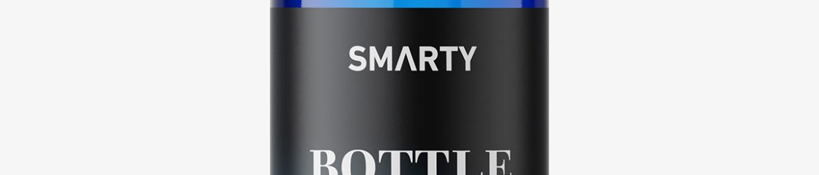 Small bottle with frosted cap / blue