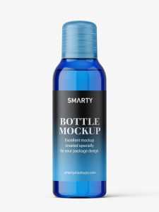 Small bottle with frosted cap / blue