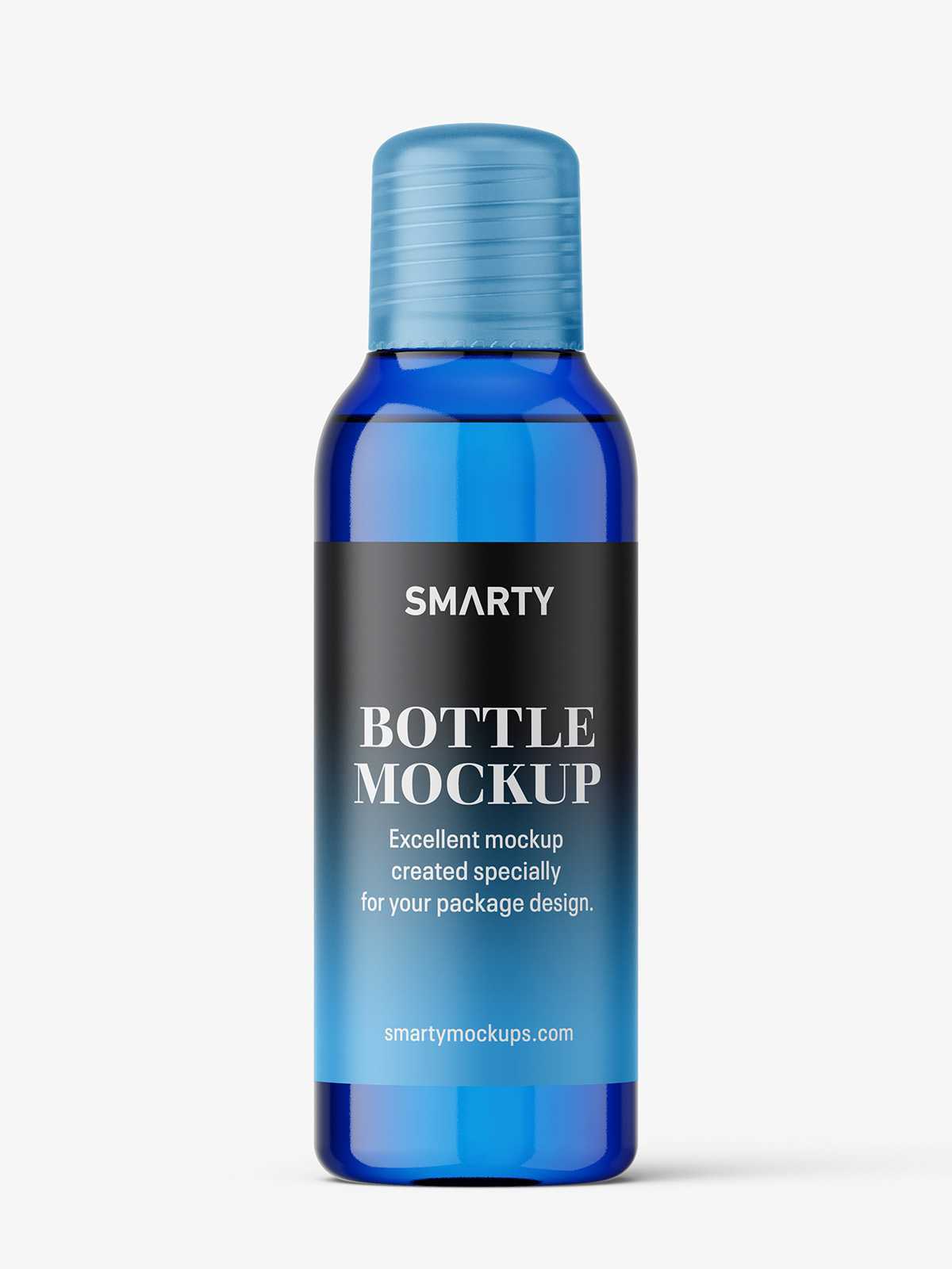 Small bottle with frosted cap / blue