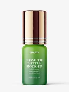 Small bottle with metal cap mockup / matt