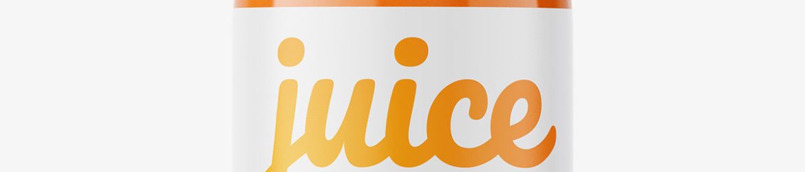 Small carrot juice bottle mockup
