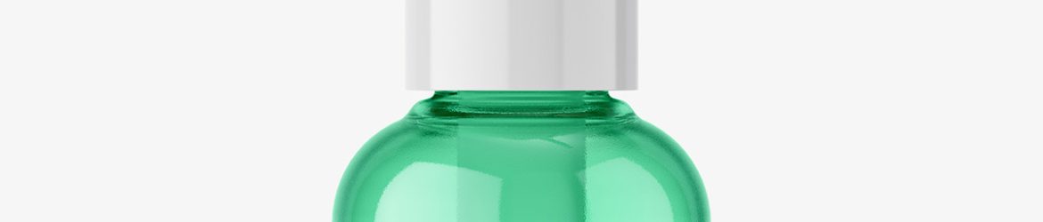 Small clear bottle with dispenser mockup