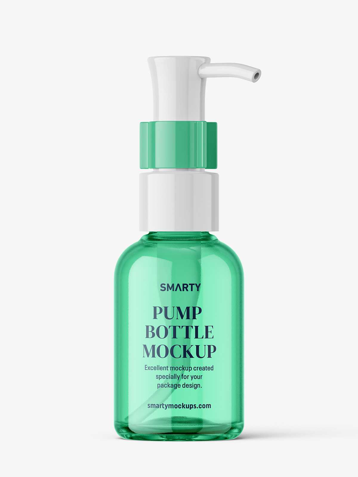 Small clear bottle with dispenser mockup
