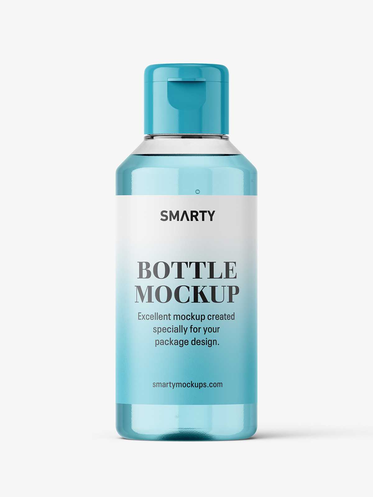 Small clear bottle with flip top mockup