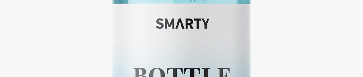 Small clear bottle with pump mockup