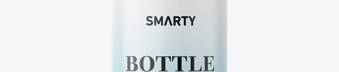 Small clear bottle with screw cap mockup