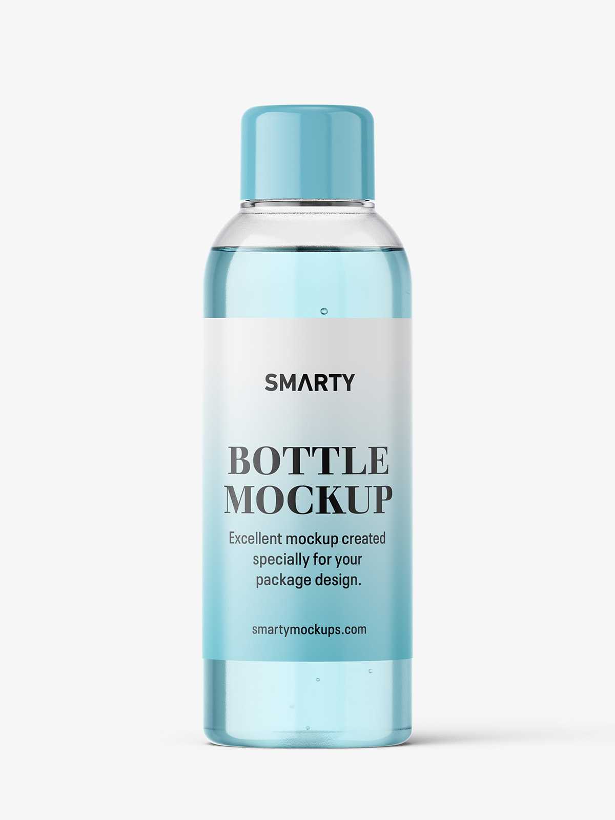 Small clear bottle with screw cap mockup