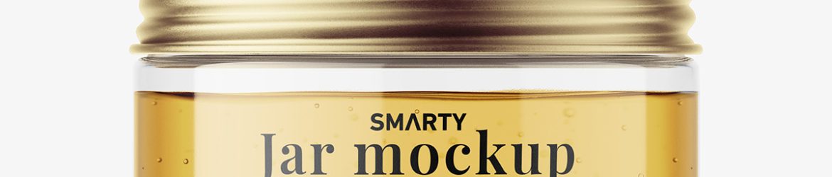 Small clear jar with screw cap mockup Small clear jar with screw cap mockup