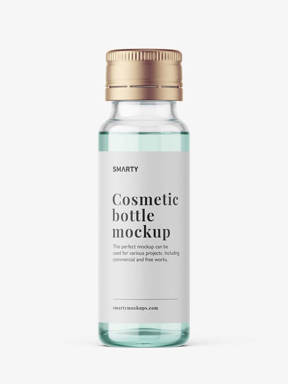 Small clear syrup bottle mockup