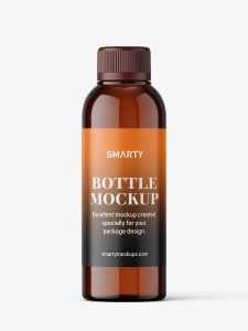 Small cosmetic bottle mockup / amber