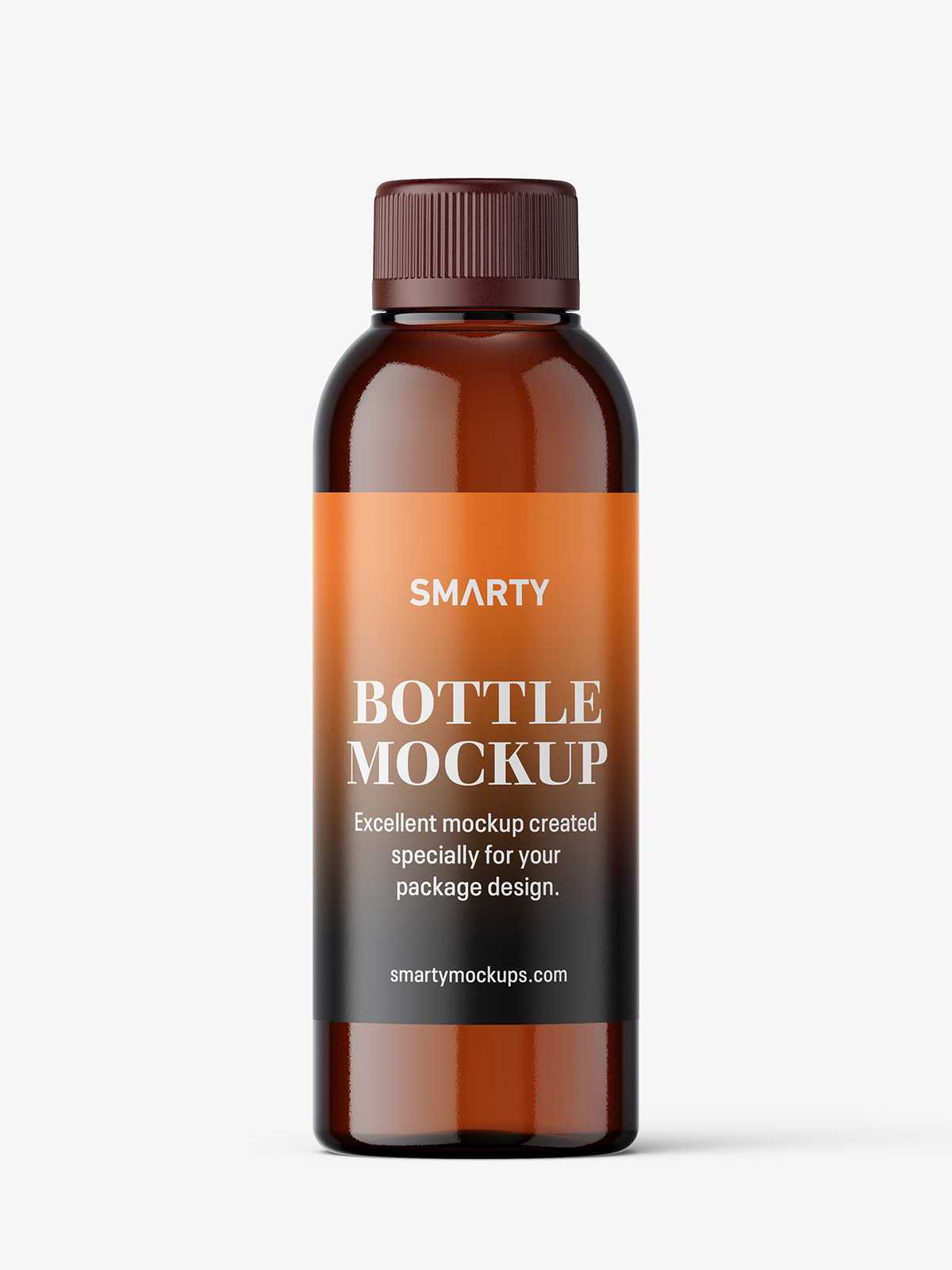 Small cosmetic bottle mockup / amber
