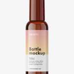 Small cosmetic bottle mockup / amber