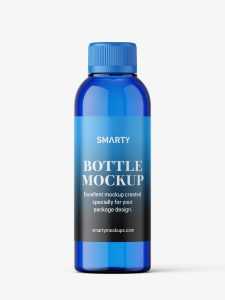 Small cosmetic bottle mockup / blue