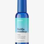 Small cosmetic bottle mockup / blue