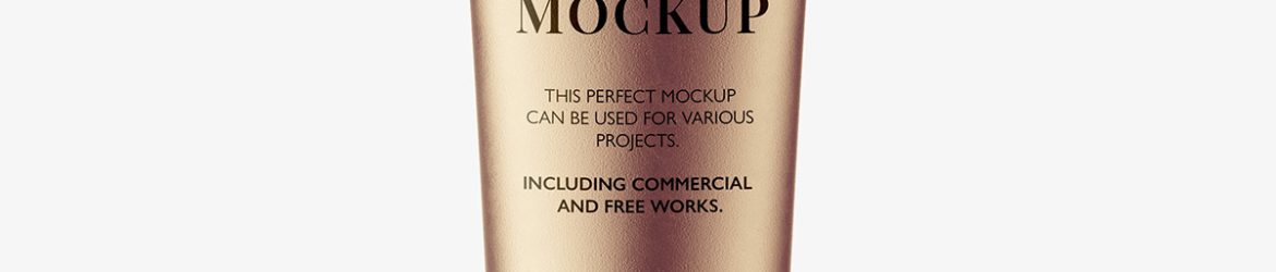 Small cosmetic tube mockup / metallic