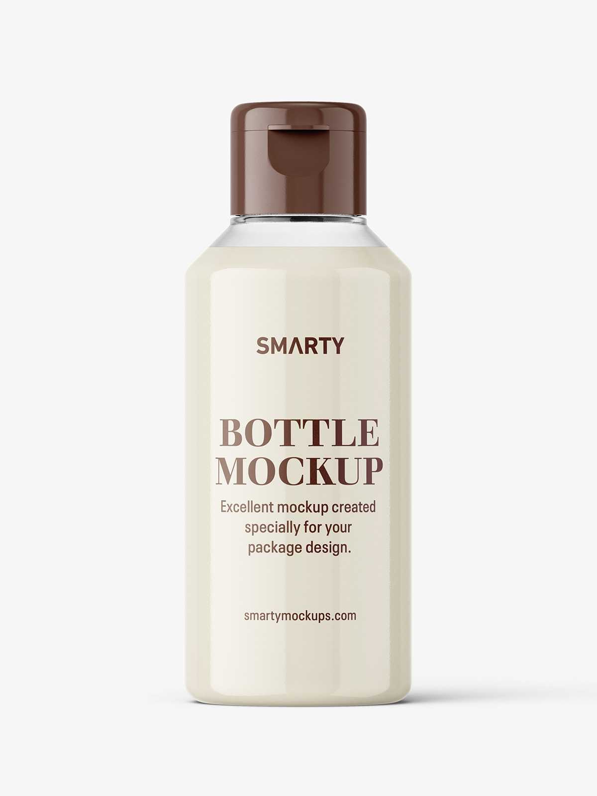 Small cream bottle with flip top mockup