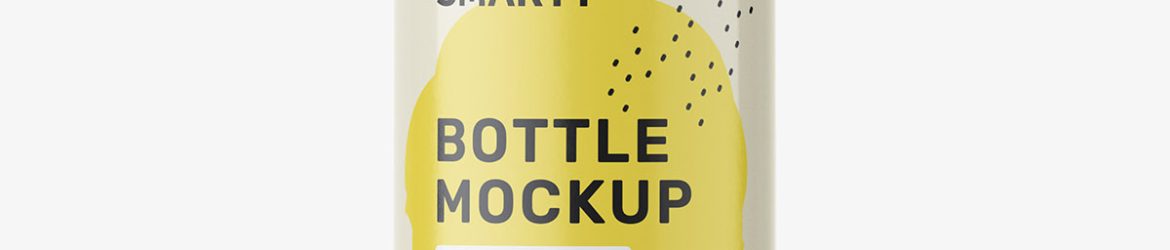 Small cream bottle with round cap mockup