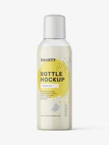 Small cream bottle with round cap mockup