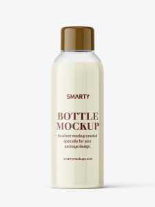 Small cream bottle with screw cap mockup