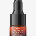 Small dropper bottle mockup / amber