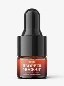 Small dropper bottle mockup / amber