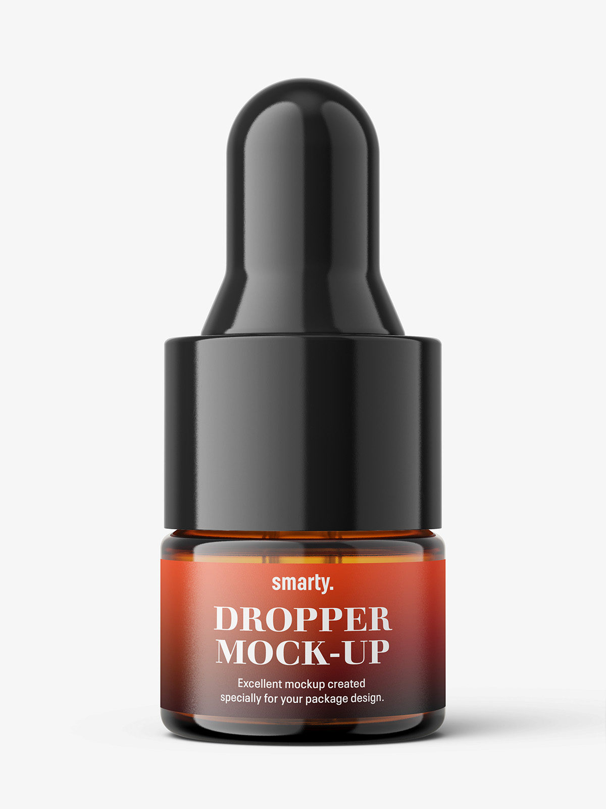 Small dropper bottle mockup / amber