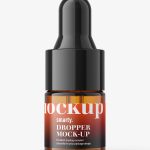 Small dropper bottle mockup / amber