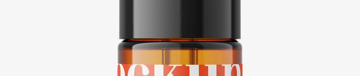 Small dropper bottle mockup / amber