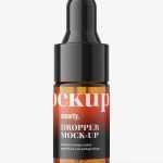 Small dropper bottle mockup / amber