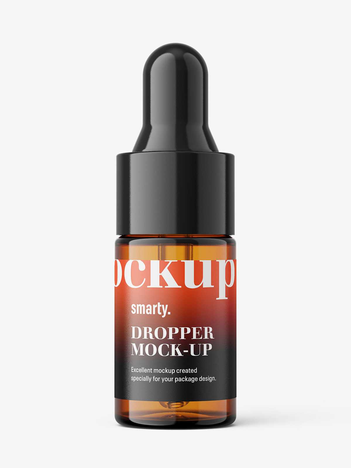 Small dropper bottle mockup / amber