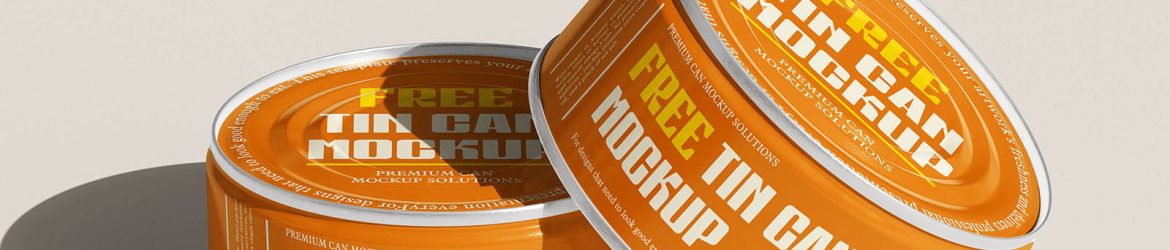Small flat tin can mockup