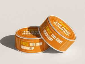 Small flat tin can mockup