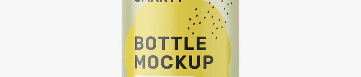 Small frosted bottle with round cap mockup