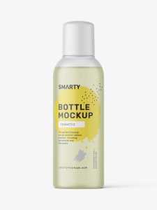 Small frosted bottle with round cap mockup