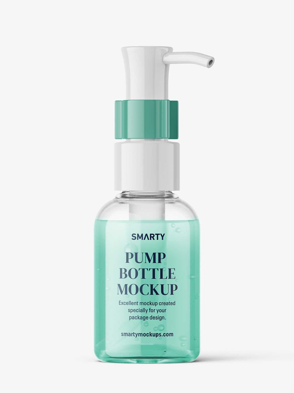 Small gel bottle with dispenser mockup