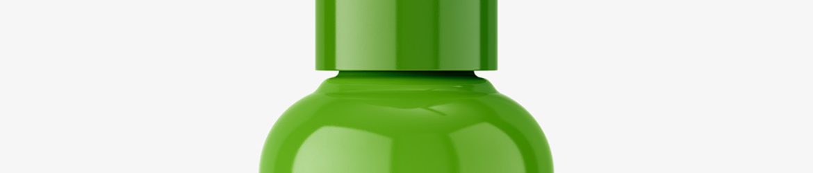 Small glossy bottle with dispenser mockup