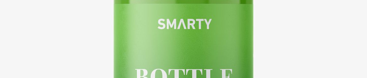 Small glossy bottle with pump mockup